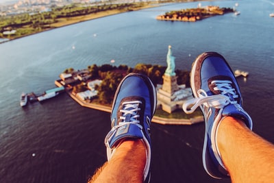 People wear black and white sneakers
